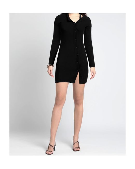Jacquemus Black Knitted Long Sleeve Dress