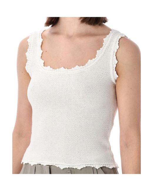 Low Classic Gray Scalloped Knitted Tank Top