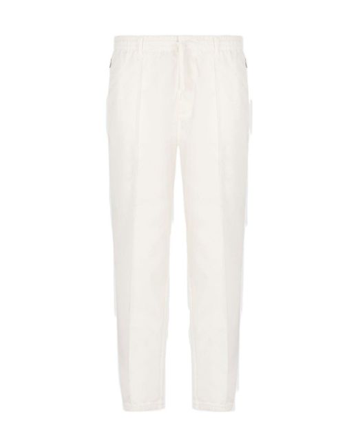 Emporio Armani White Casual Trousers for men