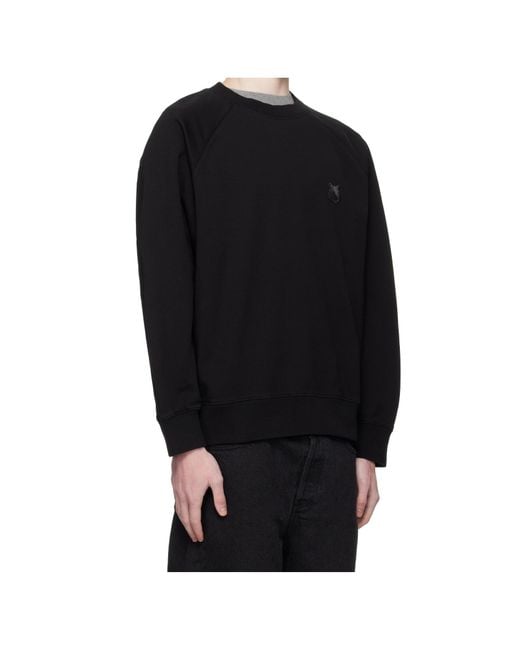 Maison Kitsuné Black Fox-Head Patch Sweatshirt for men
