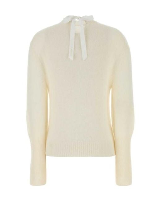 Lanvin White Crew-Neck Sweater
