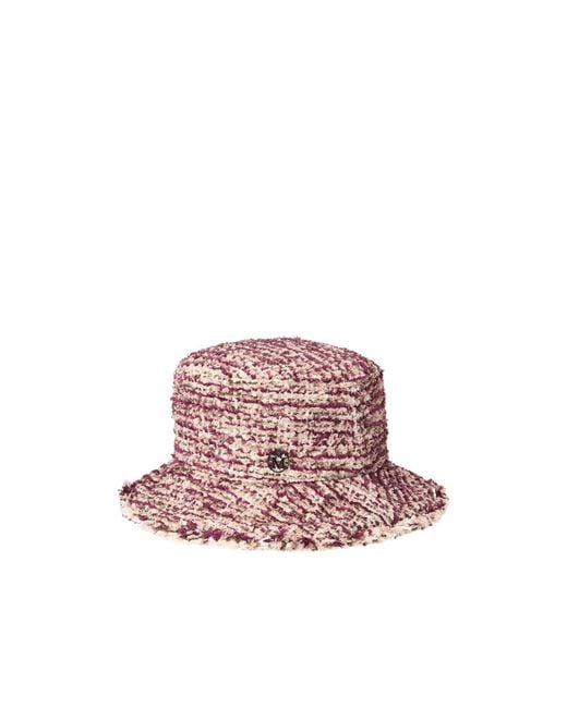 Maison Michel Pink Jason Tweed Bucket Hat