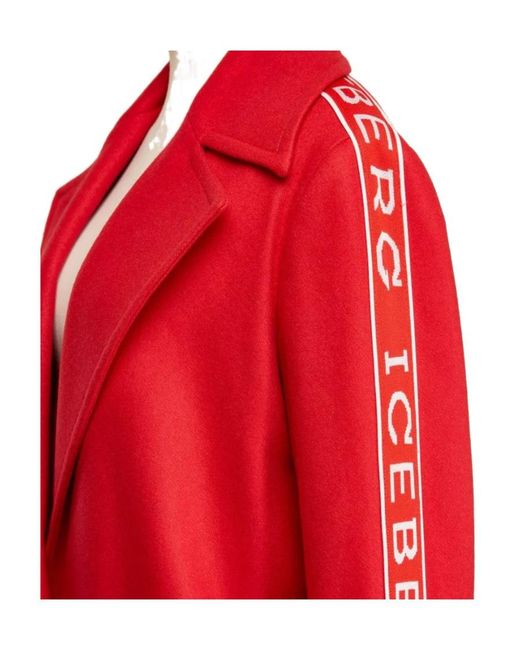 Iceberg Red Single-Breasted Coat