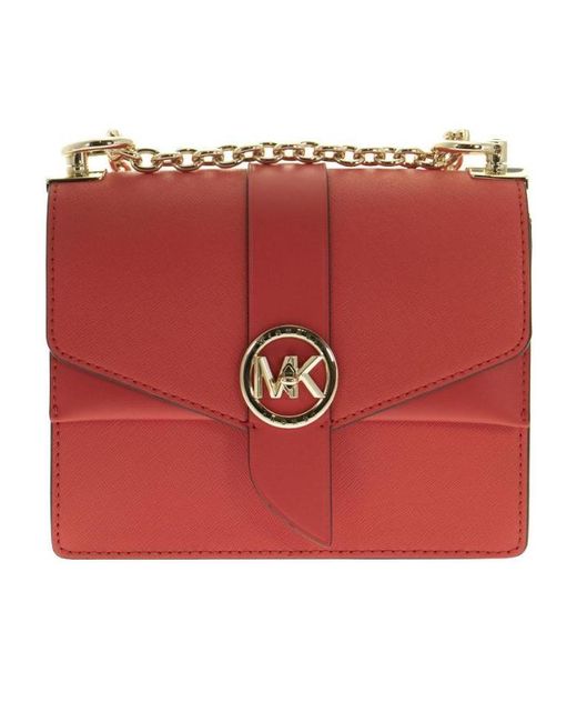 Michael Kors Red Logo Flip Satchel