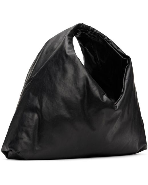 Kassl Black Anchor Drawstring Shoulder Bag