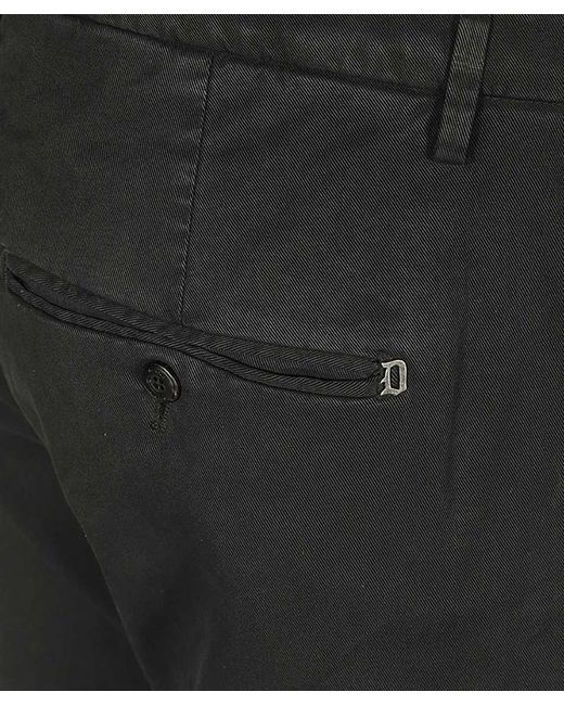Dondup Black Belt-Loop Casual Pants for men