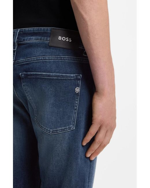 Boss Blue Delaware Slim-Fit Jeans for men