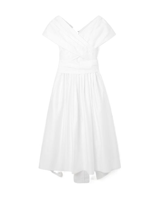 Adam Lippes White Sibyl Organic-Cotton Poplin Dress