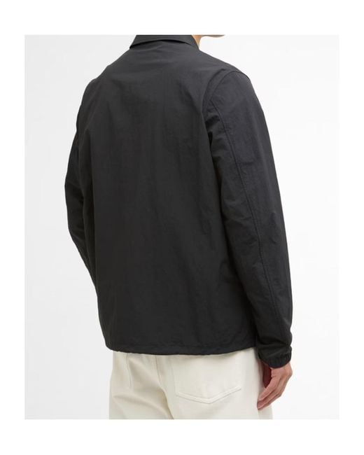 Barbour Black Long-Sleeved Snap-Button Casual Jacket for men