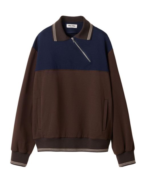 Miu Miu Blue Zipper Sweatshirt