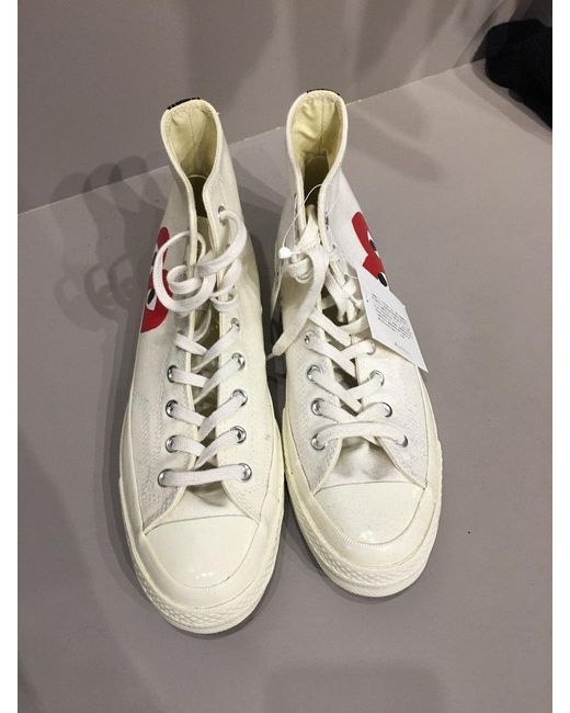 COMME DES GARÇONS PLAY White Popular Converse Canvas Sneakers for men