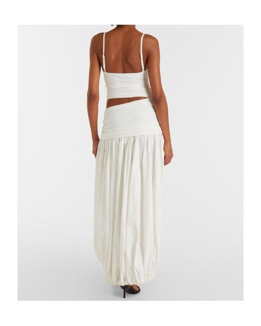 Christopher Esber White Orbit Cutout Ruched Jersey Maxi Dress
