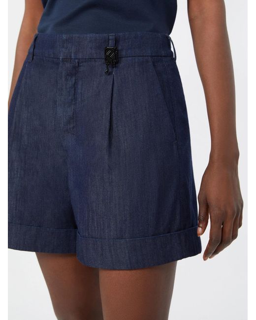 Max Mara Blue Belt Loop Shorts
