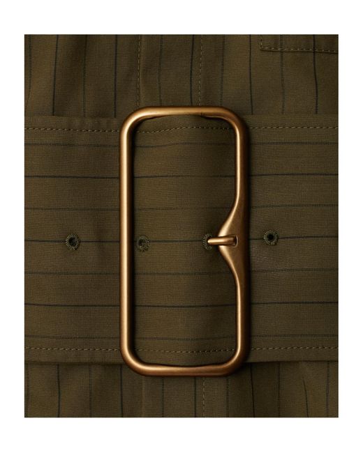 Burberry Green Regular Fit Striped Belted Waist Shirt