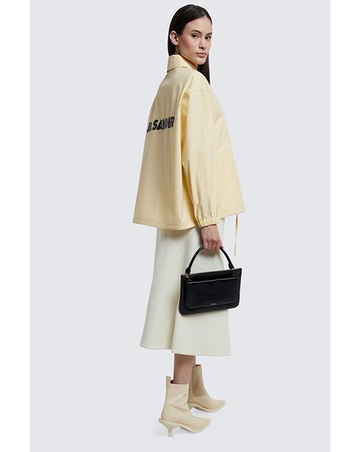 Jil Sander Natural Logo-Printed Drawstring Shirt Jacket