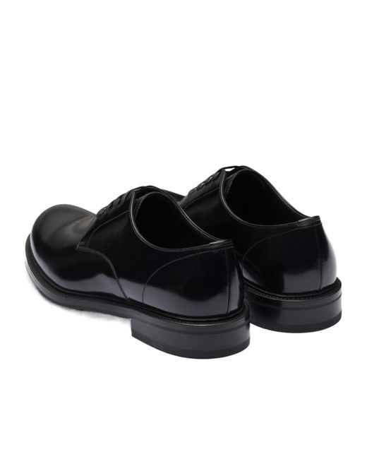 Prada Black Lace-Up Derby Shoes for men