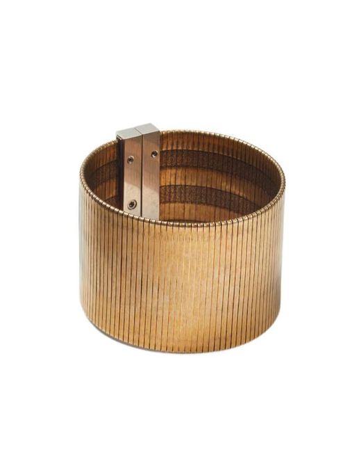 Versace Brown Textured Medusa Cuff Bracelet