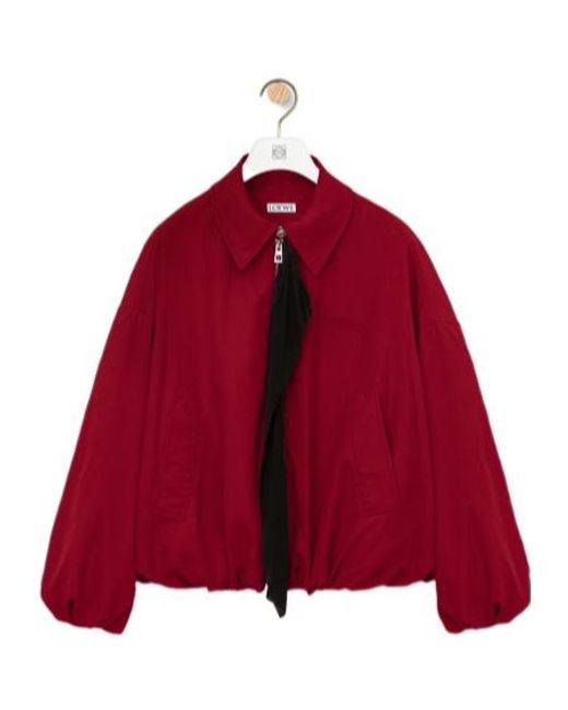 Loewe Red Crinkled Balloon Silhouette Jacket