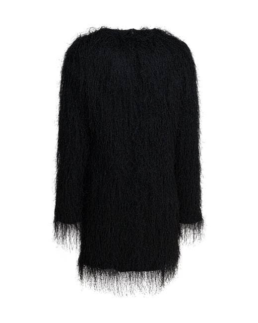 Loulou de Saison Black Tina Fringed Dress