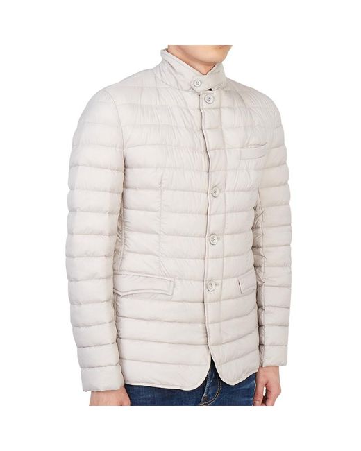 Herno White Padded Button-Up Jacket for men