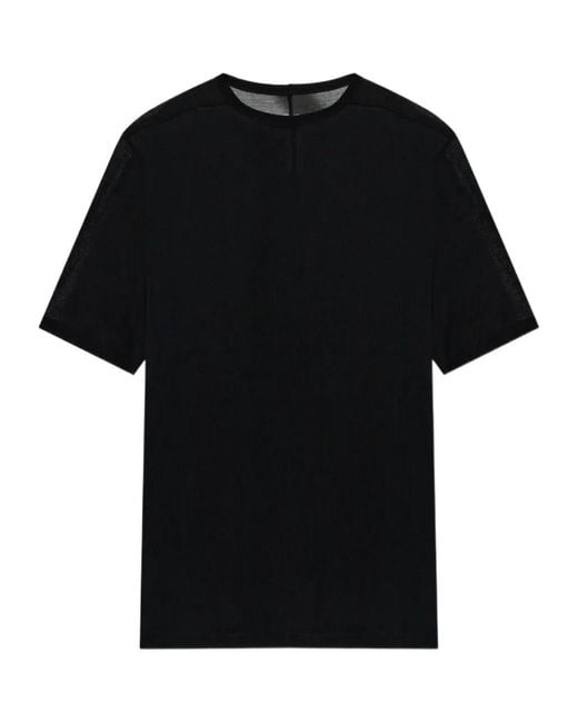 Rick Owens Black Short Sleeved Crewneck T-Shirt for men