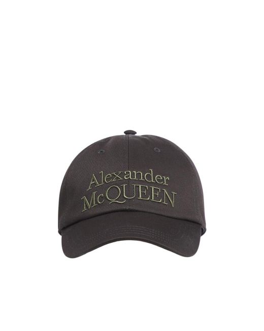 McQueen Black Logo Embroidered Baseball Cap for men