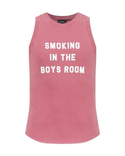 DSquared² Dark Pink Cotton Tank Top for men
