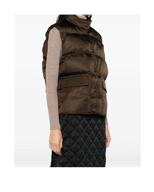 Prada Brown Sleeveless Down Vest