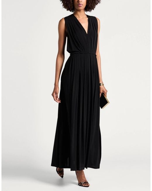 Max Mara Black Sleeveless Pleated Dress