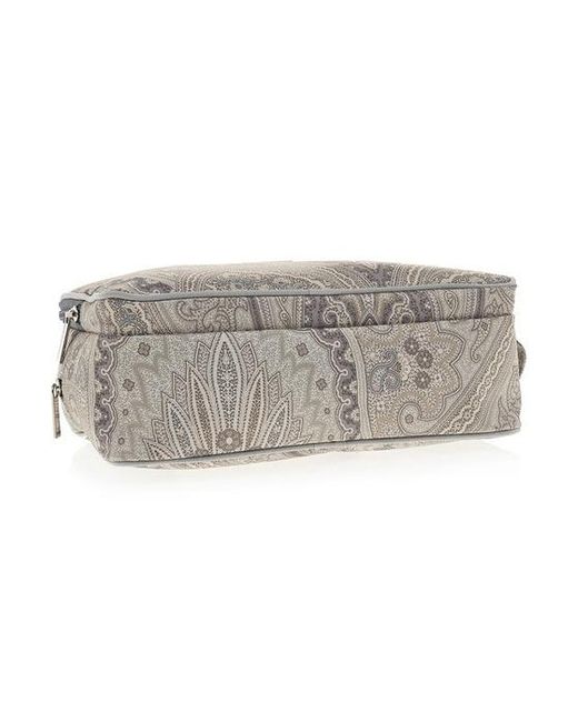 Etro Gray Zipper Clutch