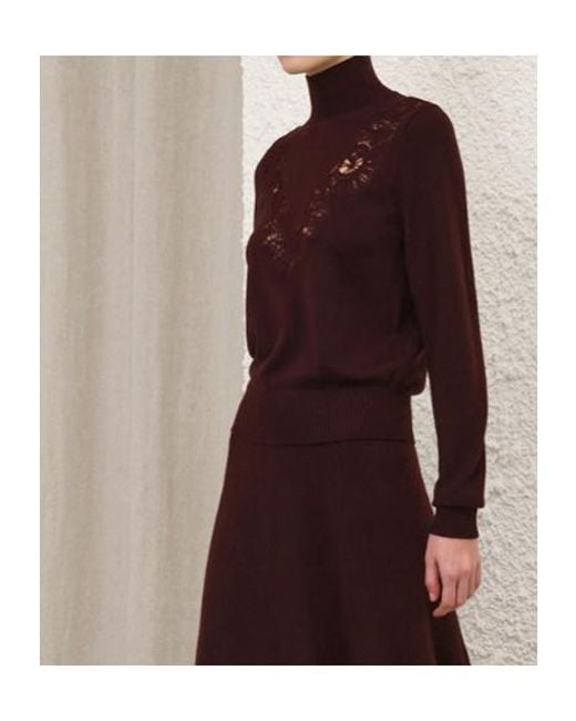 Zimmermann Purple Valiant Merino Lace Turtleneck