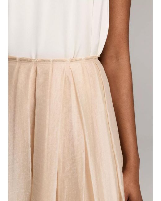 Vince Natural Pleated Layered Skirt