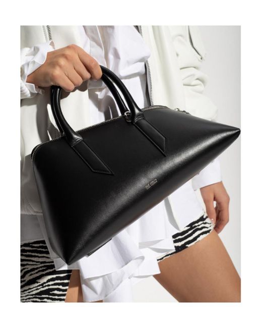 The Attico Black The Logo Printed 24H Shoulder Bag