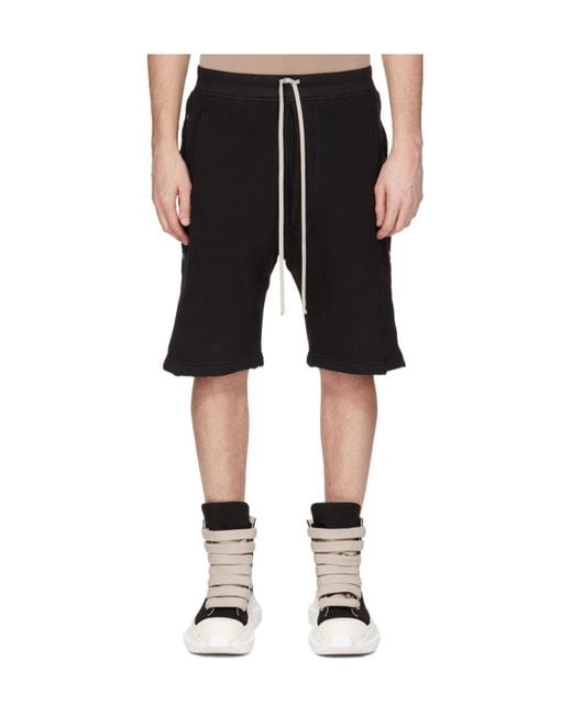 Rick Owens Black Concordians Pusher Shorts for men