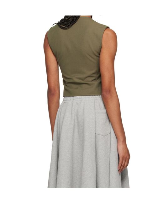 Frankie Shop Green Sleeveless Button-Fastening Top