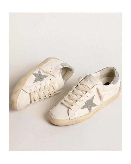 Golden Goose Deluxe Brand Natural Super-Star With Swarovski Crystal Star And Heel Tab