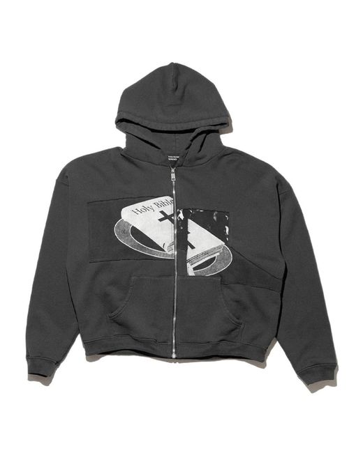 Enfants Riches Deprimes Gray Artist Defends Graphic-Print Zip-Up Hoodie for men