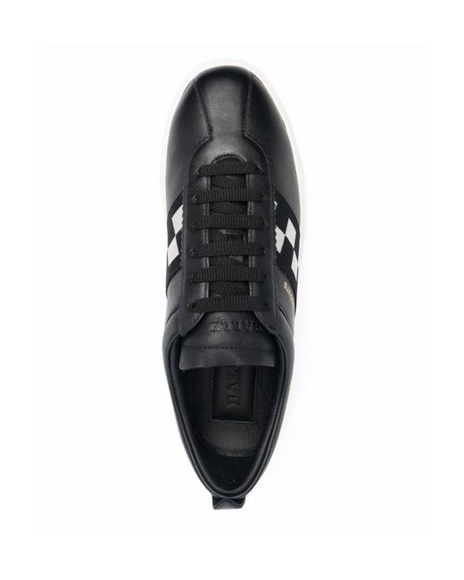 Bally Black Check-Print Low-Top Sneakers for men