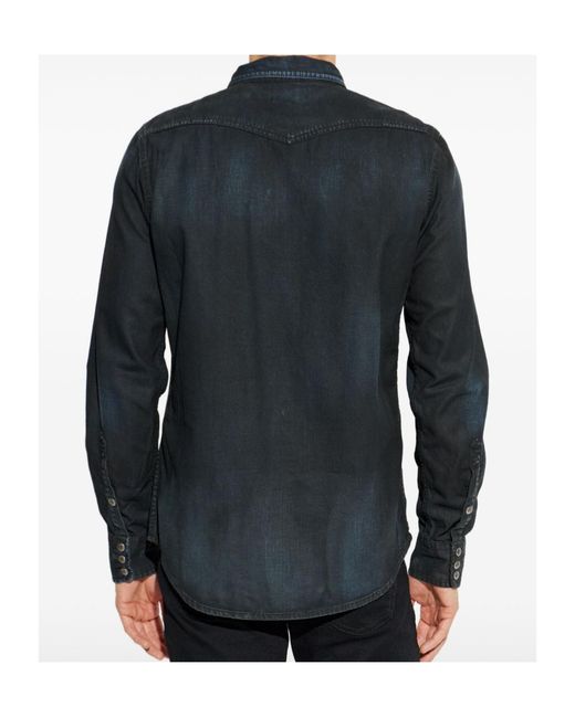 DIESEL Blue D-Vega Chest-Pocket Shirt for men