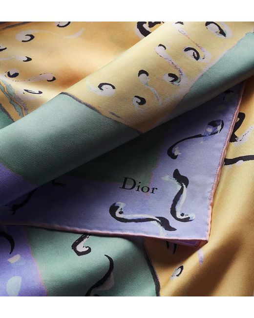 Dior Blue Iviera Asymmetrical Silk Top