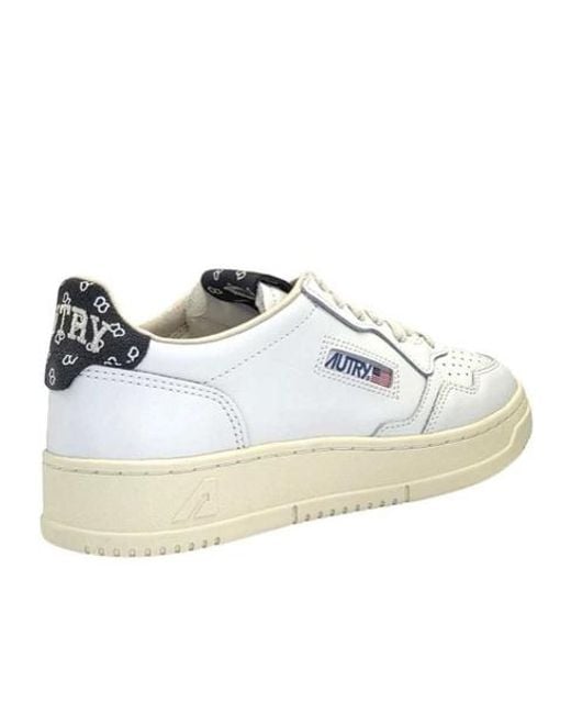 Autry White Lace-Up Low-Top Sneakers for men