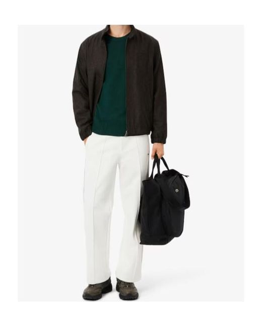 Lacoste Green Logo Patch Ribbed Crewneck Jumper for men