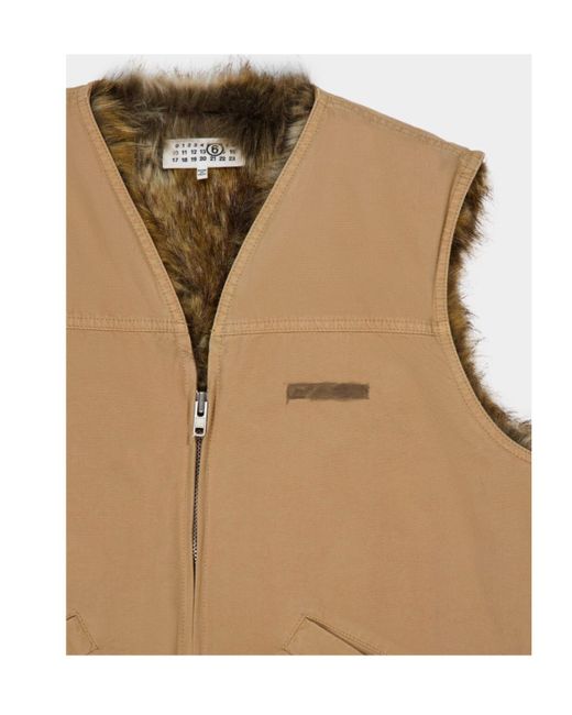 MM6 by Maison Margiela Natural Sleeveless Jacket for men