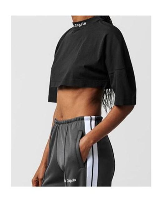 Palm Angels Black Logo Crop T-Shirt