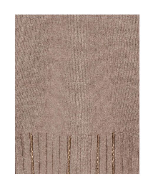 Fabiana Filippi Brown Ribbed Hem Knitted Jumper