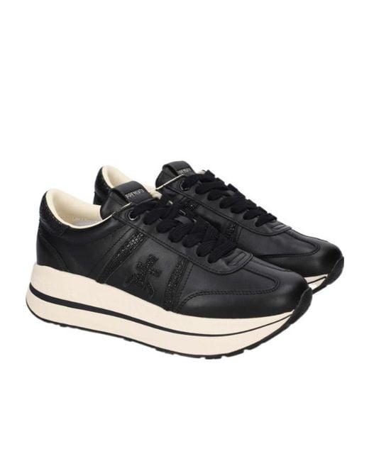 Premiata Black Lace-Up Sneakers