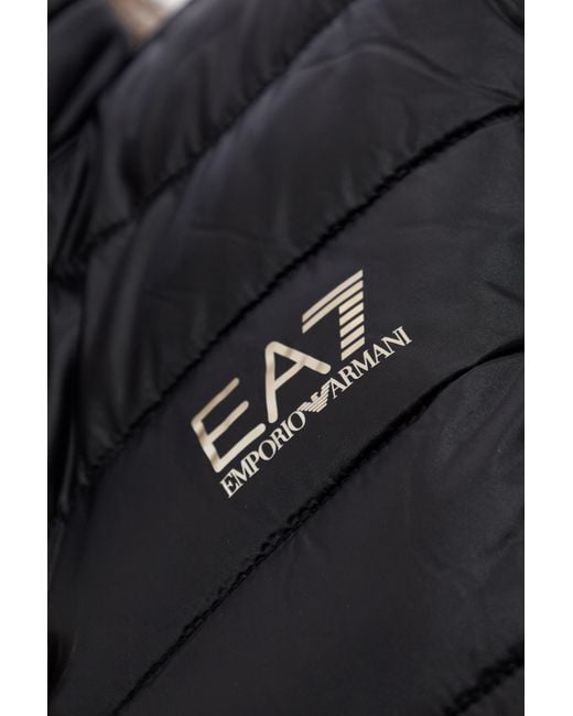 EA7 Blue Logo Printed Zip-Up Jacket