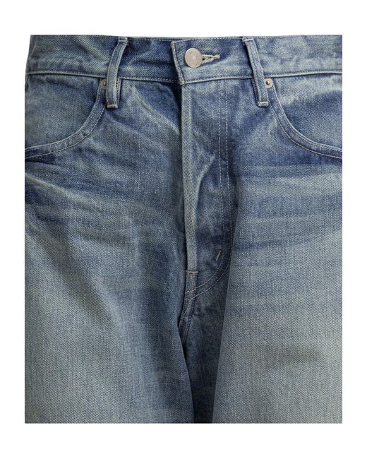 Auralee Blue High Waist Relaxed Jeans