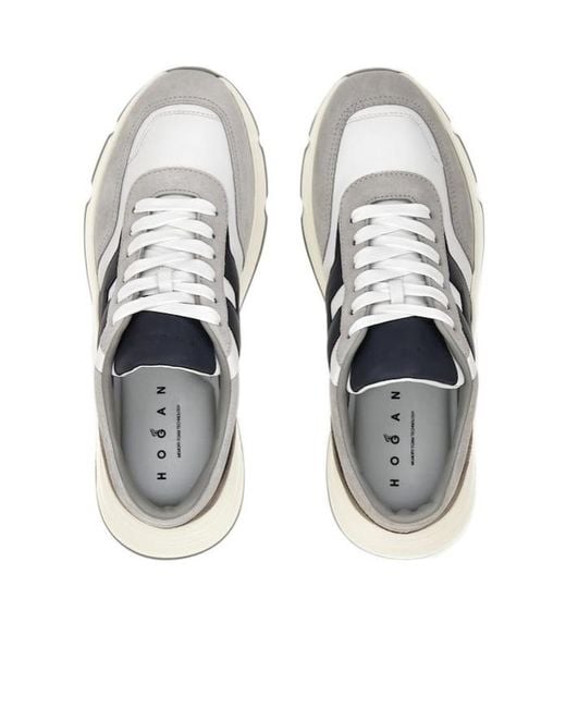 Hogan White Round-Toe Sneakers for men