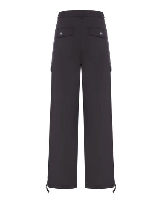Ganni Blue Stretch Cotton Cargo Pants